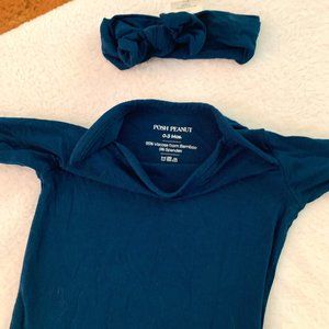 POSH PEANUT EMERALD BABY NIGHT GOWN + MATCHING BOW